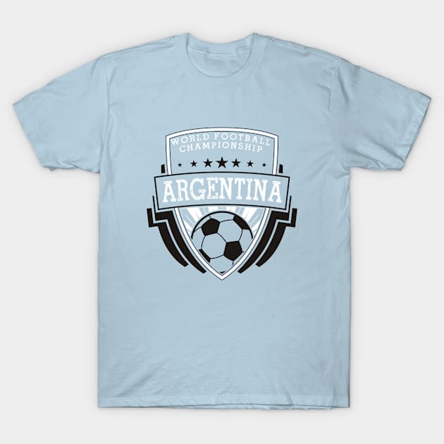 Argentina Shield World Football Championship T-Shirt by Rebus28